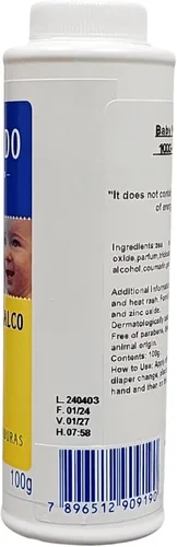 Vista 4 de Linha Bebe Granado Talco Bebe Tradicional 100 Gr - (Colección Granado Baby - Baby Talc ClassicNet 3.5 onzas)