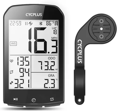 Vista 10 de CYCPLUS Computadora GPS inalámbrica para bicicleta, computadora de ciclismo GPS con Bluetooth/ANT+, velocímetro de bicicleta con pantalla LCD de 2.9