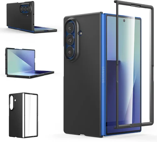 Vista 15 de Foluu Funda Slim Fit para Samsung Galaxy Z Fold 5, con protector de pantalla frontal integrado, cubierta protectora de PC mate ultradelgada