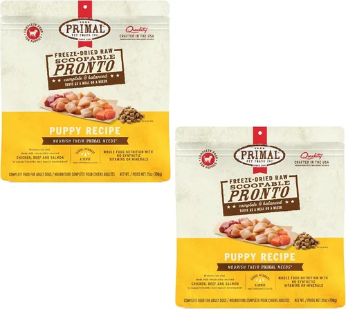 Vista 19 de Primal Comida para Perros Cachorro Liofilizada, Pronto Mini Nuggets; Sirva con Cuchara, Comida Completa y Equilibrada; También Use Como Tapa