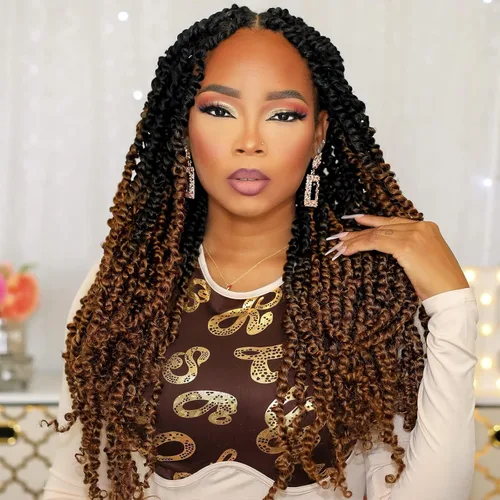 Vista 32 de TOYOTRESS Tiana Passion Twist Hair – 6 pulgadas, 2 piezas de trenzas de ganchillo pretrenzadas color negro natural, extensiones de cabello sintético