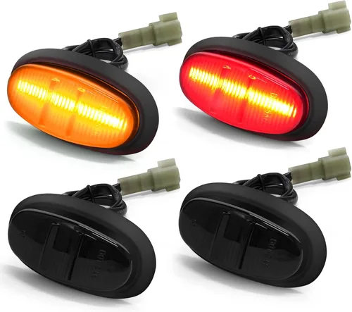 Vista 9 de Luces LED de posición laterales compatibles con Ford F350 F450 F550 Super Duty 1999-2010, para parachoques, guardabarros y cama doble, lentes