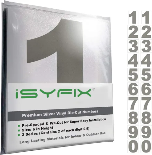 Vista 113 de iSYFIX Calcomanías de Números de Vinilo Verde Manzana – 1.5 Pulgadas Autoadhesivas (2 Juegos) – Calcomanía Premium Troquelada y Pre-espaciada