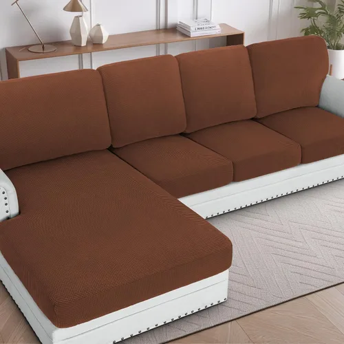 Vista 14 de H.Versailtex - Funda de sofá seccional de 1 pieza, funda deslizante para chaise con forma de L, funda de cojín separada para sofá seccional tanto