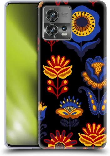 Vista 12 de Head Case Designs Officially Licensed Haroulita Blue Red Ethnic Pattern Soft Gel Case Compatible with Motorola Moto Edge 30 Fusion