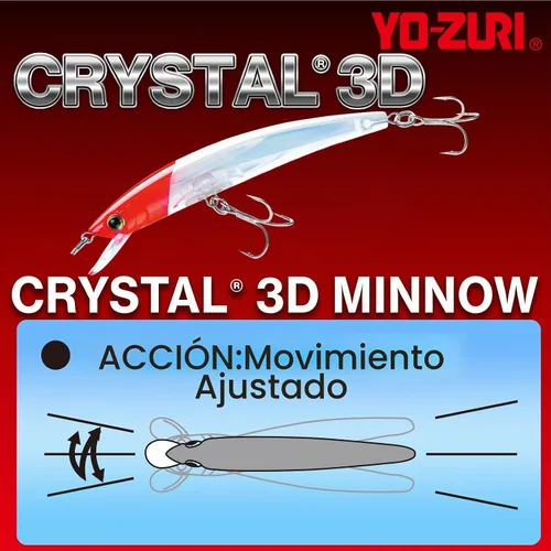 Vista 3 de Yo-Zuri - Señuelo de cristal 3D Minnow, cabeza roja, 5-1/4 pulgadas