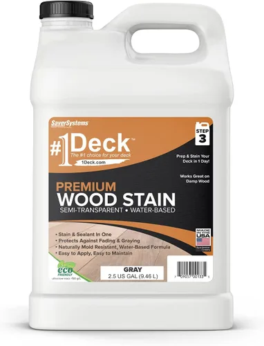 Vista 11 de #1 Deck Premium - Tinte y sellador de madera semitransparente para exteriores en uno - Tinte de madera a base de agua para cubiertas, vallas