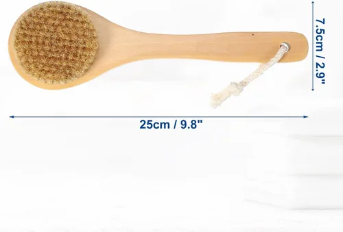 Vista 4 de VOCOSTE 1 cepillo de baño, madera para ducha con asa, marrón, 9.8 pulgadas