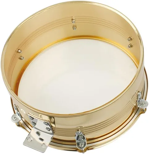 Vista 3 de Lykos Percussion - Juego de batería Timbales de 13 y 14 pulgadas con soporte y cencerro (dorado)