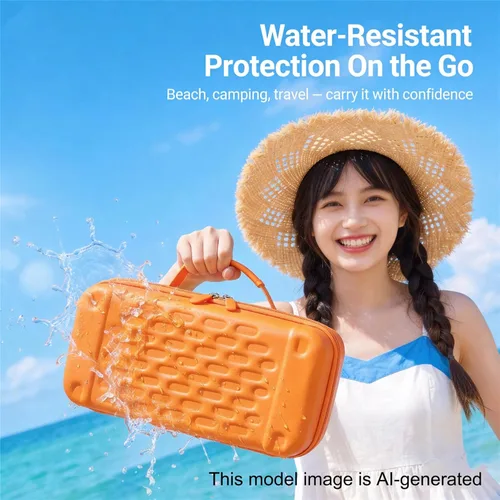 Vista 4 de Funda de almacenamiento rígida de EVA a prueba de golpes, impermeable, para altavoz Bluetooth portátil JBL Pulse 6, bolsa de transporte protectora