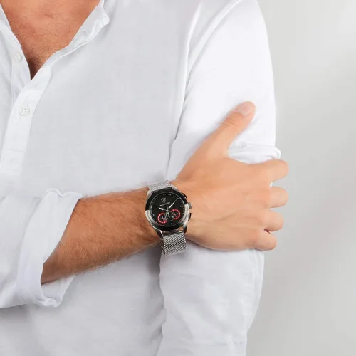 Vista 3 de Maserati R8873612005 Traguardo Reloj analógico de cuarzo plateado para hombre, ACERO, Moderno
