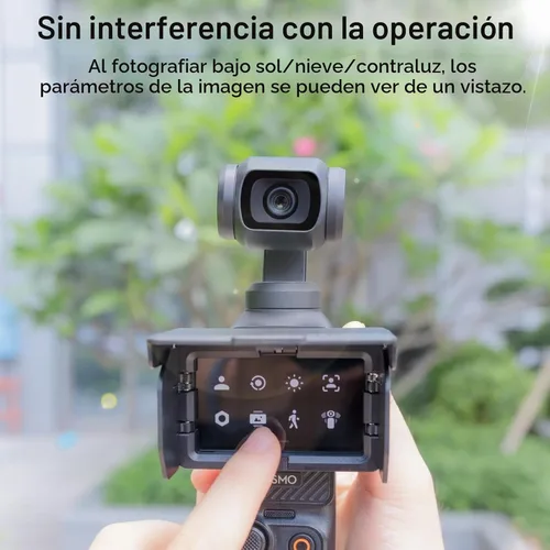 Vista 5 de REYGEAK - Parasol para DJI OSMO de bolsillo 4/3, cubierta de bolsillo de 3 pantallas, parasol protector plegable para DJI Pocket 4 accesorios