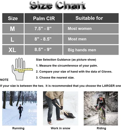 Vista 6 de Guantes de invierno para hombres y mujeres Guantes impermeables para pantalla táctil, correr, ciclismo, conducción y congelador caliente