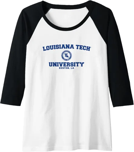 Vista 3 de Louisiana Tech Bulldogs Circle Logo Raglan Baseball Tee