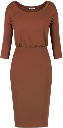 Vista 2 de Moyabo vestido lápiz informal de oficina con mangas 34 y cuello redondo para mujer