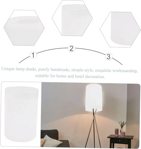 Vista 7 de Pantalla de cristal esmerilado Cilindro de luz colgante Cubierta de lámpara moderna