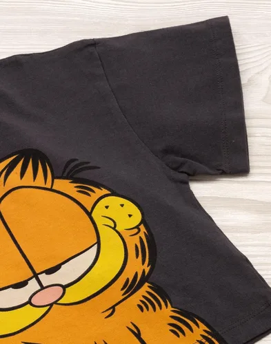 Vista 6 de Garfield Camiseta corta para niñas y niños, color carbón dona