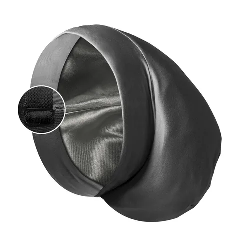 Vista 14 de Gorro de satén con forro de seda, cubierta ajustable para el cabello para mujeres y hombres, gorro de noche para el cuidado de pacientes