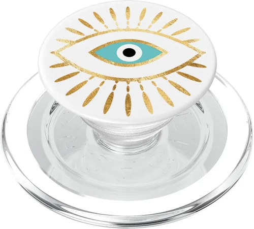 Vista 8 de Gold Lash and Teal Evil Eye Greek Mati PopSockets PopGrip: agarre intercambiable para teléfonos y tabletas PopSockets estándar PopGrip