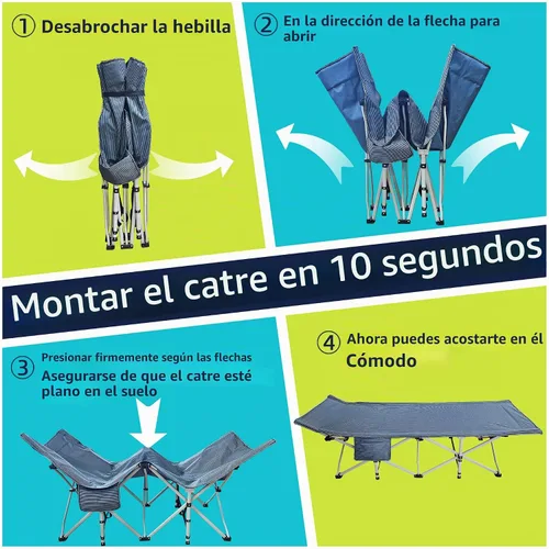 Vista 6 de Paquete de 2 catres de gran tamaño, catre de camping con colchón