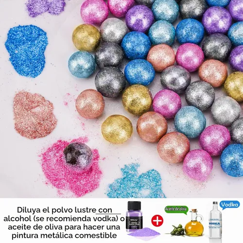 Vista 6 de NiHome Polvo brillante comestible con purpurina para bebidas, postres Púrpura