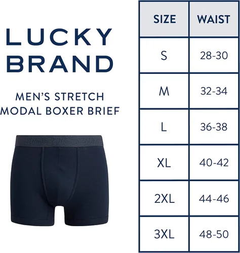 Vista 7 de Lucky Brand Calzoncillos tipo bóxer súper suaves para hombre (paquete de 3)