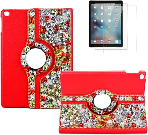 Vista 14 de Bling - Funda compatible con Samsung Galaxy Tab A7 10.4 (2022) - Elegante - 3D hecha a mano con mariposa de cristal giratoria de 360 grados