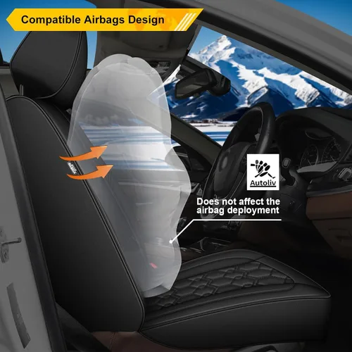 Vista 3 de Juego completo de fundas de asiento de automóvil para Honda Accord 2003-2017, impermeables, de cuero de lujo, con hermosos patrones de protectores