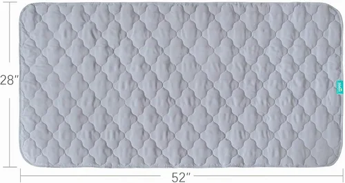 Vista 4 de Protector de colchón impermeable para cuna, paquete de 2, 28 x 52 pulgadas, almohadilla acolchada antideslizante Gris