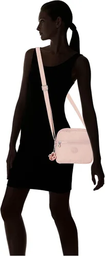 Vista 6 de Kipling Keefe - Bolso cruzado para mujer, bolso ligero para uso diario, bolso de hombro de nailon, Rosa brillante