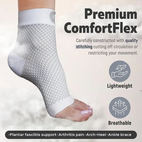 Vista 6 de Calcetines de fascitis plantar con soporte de arco para hombres y mujeres, los mejores calcetines de compresión de tobillo para aliviar el dolor