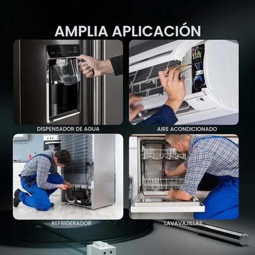 Vista 6 de DROK 3 piezas de sonda de sensor de temperatura de 10K, sonda de temperatura impermeable de 1 metro, sonda de temperatura de acero inoxidable 3950