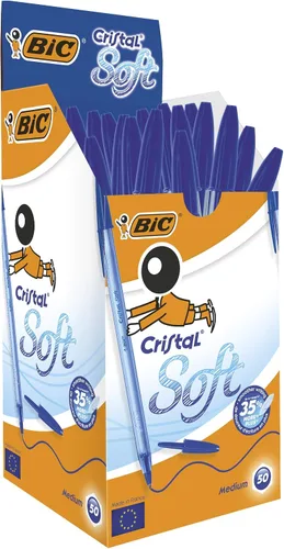 Vista 7 de BIC 921263 Cristal Soft Bolígrafo No Retráctil Negro Caja de 50