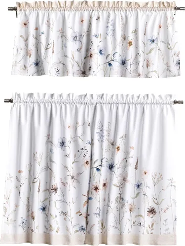 Vista 46 de Maison d' Hermine Juego de cortinas de cocina para ventanas, juego de cortinas de cocina 100% algodón, cenefas para el hogar [2 niveles