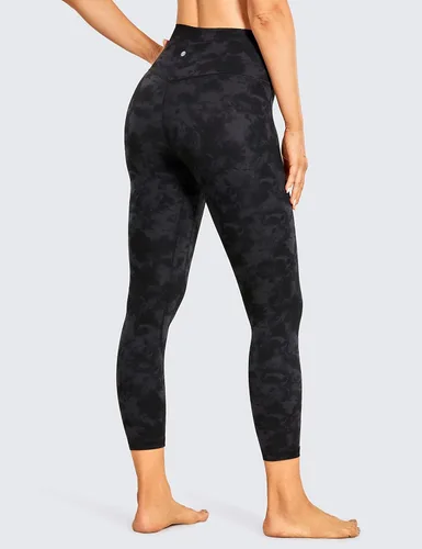 Vista 2 de CRZ YOGA Women's Naked Feeling Soft Yoga Leggings 21 Inches - Yoga Capris High Waisted Workout Pants Yoga Crop