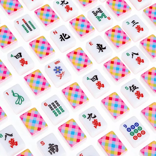 Vista 6 de Juego de 166 piezas de azulejos Mahjong americanos de 1.2