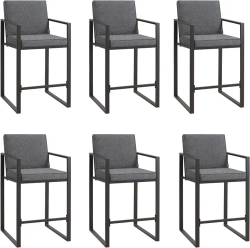 Vista 13 de Outdoor Bar Stools Set of 2, 27" Metal High Top Patio Chairs, Charcoal Grey