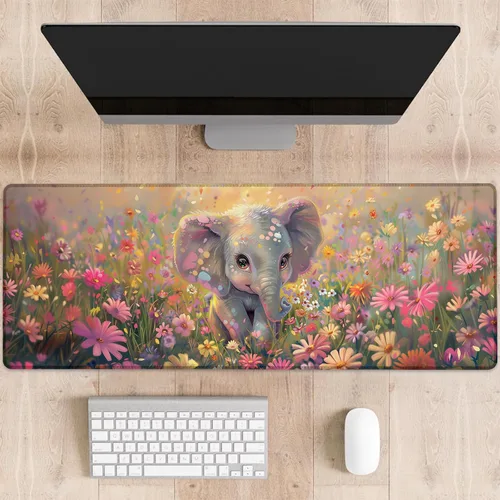 Vista 12 de Alfombrilla de mouse para juegos con temática de cactus, tapete de escritorio grande de paisaje sereno para computadora, teclado extendido, laptop