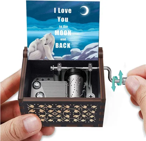 Vista 4 de Muzero Birthday Gift for Mom Dad, I Love You to the Moon and Back Music Box Gift for Daughter Son, Birthday Anniversary for Grandma Granddaughter
