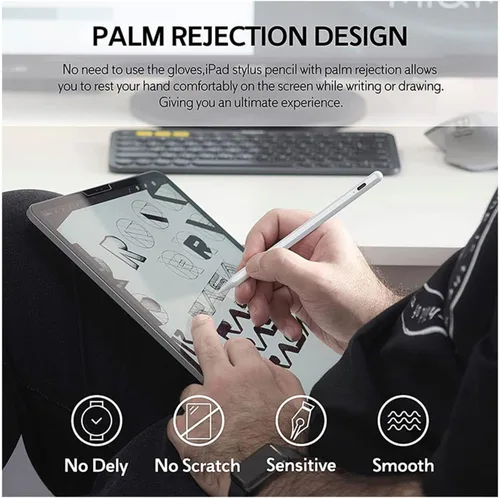 Vista 6 de Lápiz óptico para iPad con sensibilidad a la inclinación y rechazo de palma, lápiz activo compatible con Apple iPad Pro de 11/12.9 pulgadas, iPad