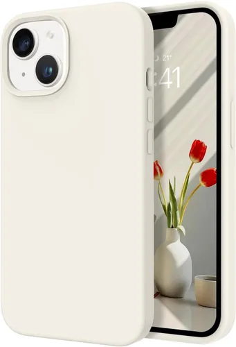 Vista 10 de DOMAVER Funda de silicona líquida para iPhone 14 para mujeres y hombres, cojín de forro de microfibra de goma, funda suave a prueba de golpes