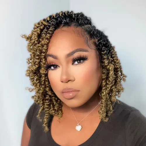 Vista 12 de TOYOTRESS Tiana Passion Twist Hair – 6 pulgadas, 2 piezas de trenzas de ganchillo pretrenzadas color negro natural, extensiones de cabello sintético
