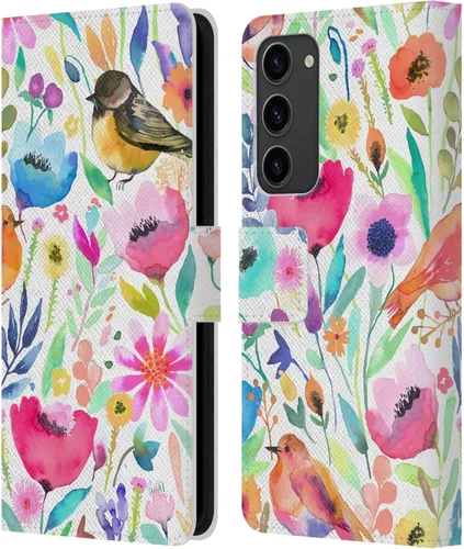 Vista 45 de Head Case Designs Officially Licensed Ninola Brushstrokes Black Summer Patterns Leather Wallet Case Compatible with Samsung Galaxy A07 4G