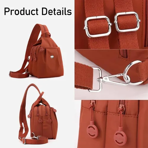 Vista 3 de Bolsa de viaje antirrobo premium 3 en 1 2025, bolsa de viaje impermeable de 2 vías, bolsa de hombro convertible Oxford, Negro, Mediana