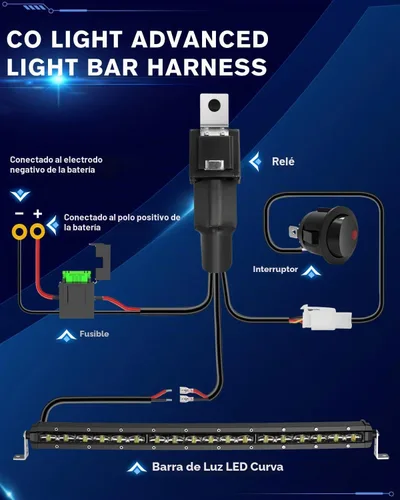 Vista 3 de CO LIGHT Barra de luz LED curvada de una fila de 44 pulgadas Lente de proyector 6D Haz combinado de punto e inundación Luz de conducción