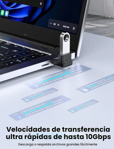 Vista 4 de MOGOOD Adaptador USB A 3.2 de ángulo recto de 90 grados, paquete de 2 Negro