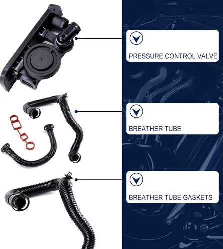 Vista 2 de Manguera de válvula de ventilación del cárter PCV con juntas para VW Jetta Passat GTI Audi TT A3 A4 2.0T 06F129101P