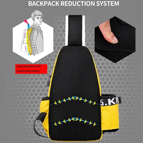 Vista 4 de CUSALBOY Mochila del ocio de la mochila de un solo hombro de la manera con el agujero del auricular del puerto USB, mochila impresa