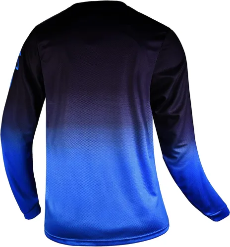 Vista 2 de Camisetas de ciclismo de montaña para hombre, manga larga, MTB Off-Road Motocross Jersey de secado rápido y absorbe la humedad