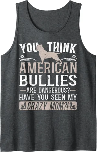Vista 3 de Camiseta sin mangas Bully XL Pitbull Lover Dog Family Crazy Mom American Bully, Negro